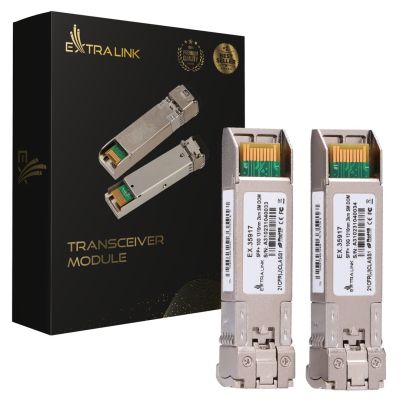 10. Extralink SFP+ 10G 2er-Pack | SFP+ Modul | 10 Gbit/s, LC/UPC, 1310 nm, 2 km, Singlemode, DOM (EX.35917) Netzwerk-Relay-Modul