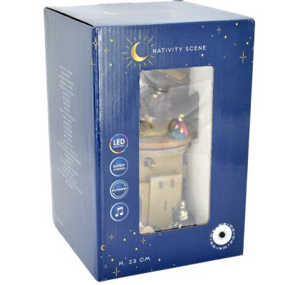 6. LED-Dekorative Krippe 14x14x23CM Stern