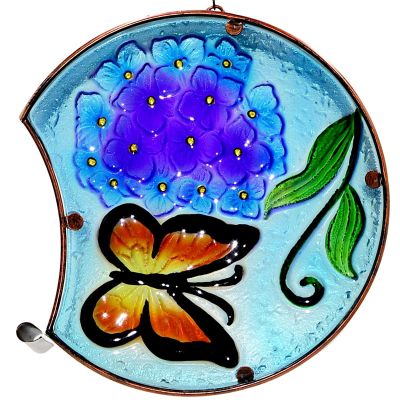 23. Gartendekoration 22,5 x 8 x 22 cm Hängelaterne aus Buntglas