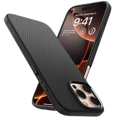 8. Spigen Liquid Air Hülle für iPhone 16 Pro Max – Schwarz