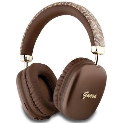 Guess GCube Metallic Script Logo Bluetooth On-Ear-Kopfhörer – Braun