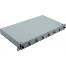 19" Glasfaser-Spleißbox 6 x LC Duplex OM4, Spleißterminiert, Grau