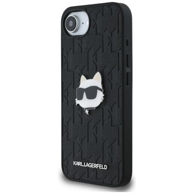 2. Karl Lagerfeld Monogramm Choupette Kopf Pin iPhone 16e Hülle - Schwarz