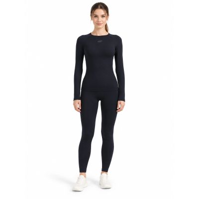 3. Nahtloses, schnelltrocknendes Thermo-Unterwäsche-Oberteil für Damen zum Skifahren – 4F Longsleeve 4FWAW26USEAF326-20S