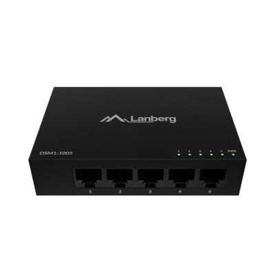 4. LANBERG SWITCH DSM1-1005 5X1GB/S UNMANAGED GIGABIT ETHERNET DESKTOP 12V (METALLGEHÄUSE)