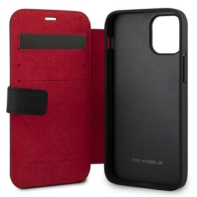 4. Ferrari FEOGOFLBKP12SBK iPhone 12 mini 5.4" schwarz/schwarzes Buch Off Track Perforated