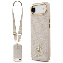 Guess 4G Strass Logo & Big Strap Metal Buttons MagSafe Case für iPhone Air - Pink
