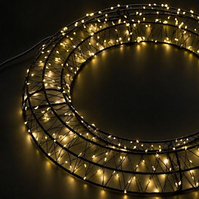 3. Dekorativer Weihnachtskranz „Reifen“ mit 480 LEDs, 38 cm, schwarz
