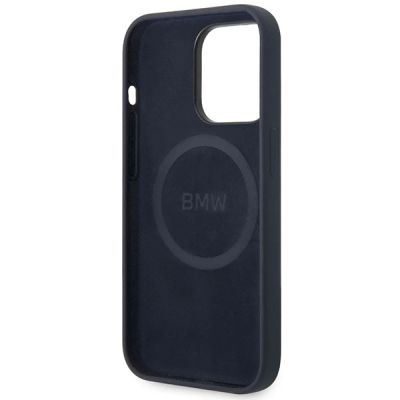 7. Hülle BMW BMHMP14XSILNA iPhone 14 Pro Max 6.7" marineblau/navy Silikon Metall Logo MagSafe
