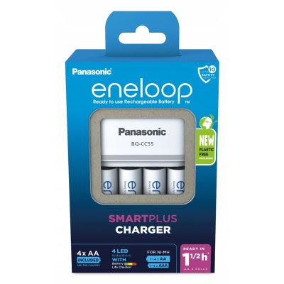 PANASONIC SMARTPLUS LADEGERÄT + 4x AA ENELOOP 2000 mAh