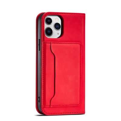 6. Magnetkartenhülle für iPhone 12 Pro Max Tasche Kartenetui Kartenhalter Rot