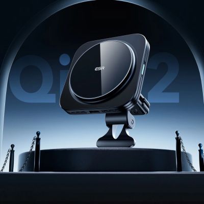 3. ESR Halolock Magnetische QI2-Autohalterung mit MagSafe 15W-Induktionsladegerät für Lüftungsschlitze – Schwarz