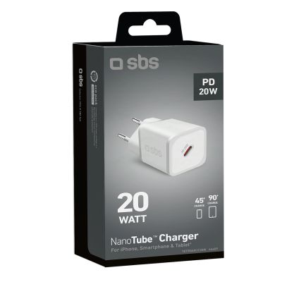 2. SBS TETRGAN1C20W 20-W-GaN-Wandladegerät mit Power Delivery – Weiß