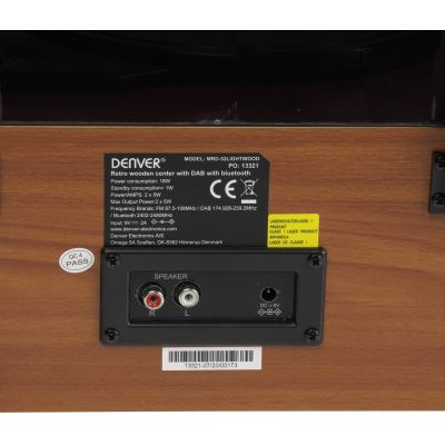 5. Denver MRD-52 Retro-Stereoanlage mit Plattenspieler aus hellem Holz