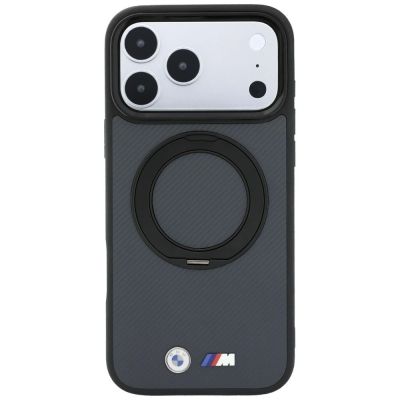 3. BMW Kevlar Ring Stand 360 MagSafe Hülle für iPhone 18 Pro Max / 17 Pro Max – Dunkelgrau