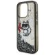 6. Karl Lagerfeld Liquid Glitter Choupette Logo Hülle für iPhone 16 Pro - Schwarz
