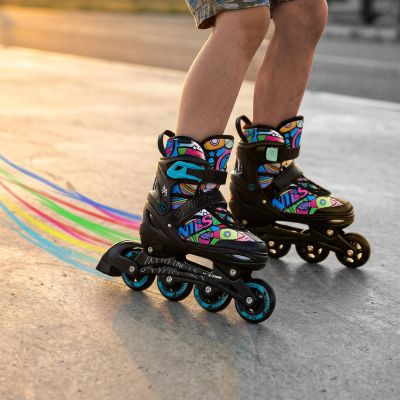 10. NH10907 4-in-1 Rollschuhe mit verlängerten Hockeykufen, Tinty Green, Größe S (31-34), Nils Extreme