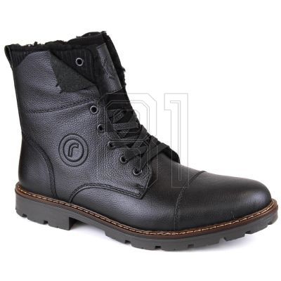 21. Rieker M RKR296A Wollgefütterte Lederstiefelette, schwarz