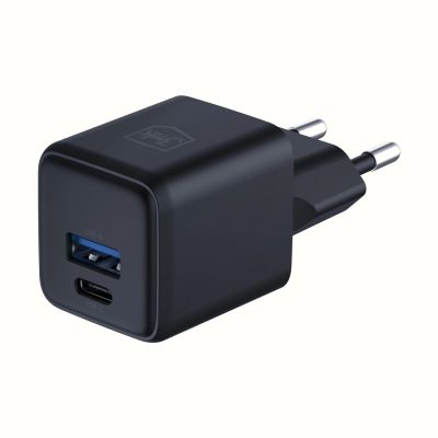 10. 3mk Hyper GaN Ladegerät 20W QC4+ PD PPS USB-C USB-A Wandladegerät - Schwarz