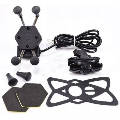 4. FreedConn MC7C Handyhalterung und Ladegerät + BM2R Steuerrohrhalterung