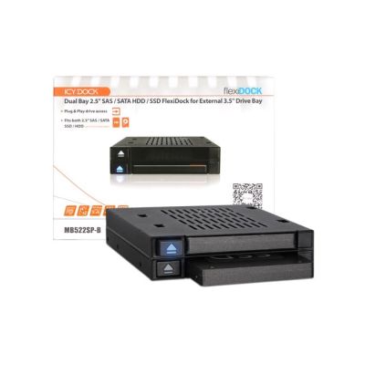 11. IcyDock Montageplatte 2x6,3cm SATAI-III/SSD/SAS MB522SP-B