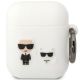 Karl Lagerfeld KLACA2SILKCW AirPods 1/2 Hülle weiß/weiß Silikon Karl & Choupette