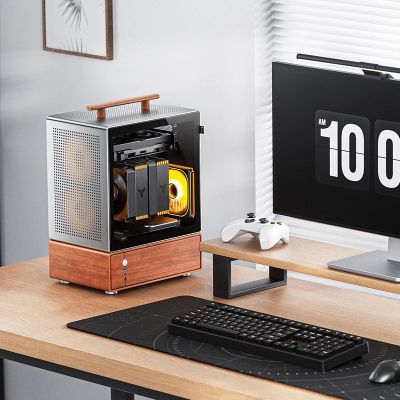 25. Jonsbo T7 PC-Gehäuse, Midi-Tower, mATX, gehärtetes Glas – Silber