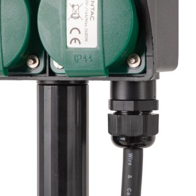 6. Entac ESE1.5G2-5-IP44S 5m Splitter 2 x Netzwerkdose für den Außenbereich Schwarz, Grün