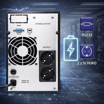 4. Qoltec USV mit reiner Sinuswelle | 1 kVA | 800 W | AVR | LCD | Reine Sinuswelle