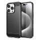 Carbon Case Silikonhülle für iPhone 16 Pro - Schwarz
