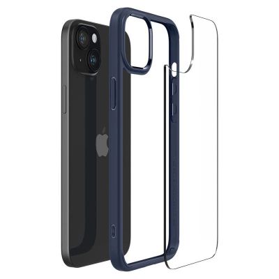 11. Spigen Crystal Hybrid-Hülle für iPhone 15 Plus – transparent und blau