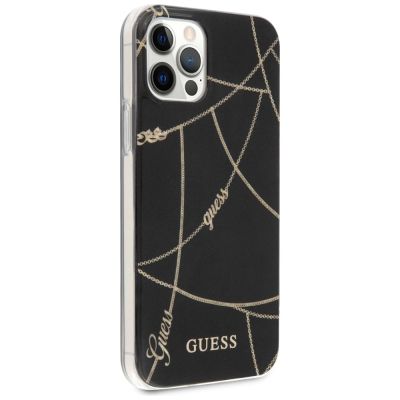 4. Guess Gold Chain Collection iPhone 12 Pro Max 6,7" Hülle - Schwarz