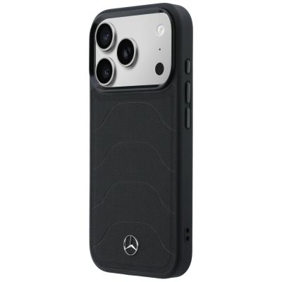2. Mercedes Leder-Mesh-Hülle mit Bow Line MagSafe für iPhone 17 Pro Max – Schwarz