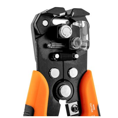 9. NEO TOOLS Automatische Abisolierzange 205 mm, Frontausführung + 230 Kabelverbinder