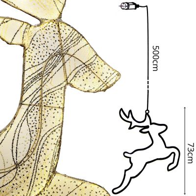 4. Rentier-Lichterkette 79 x 73 cm, 540 LEDs, Gold