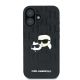 3. Karl Lagerfeld Monogram Karl & Choupette Head Pin Hülle für iPhone 16 – Schwarz
