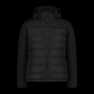 3. CMP Herren Winterjacke mit Kapuze, Sport, isoliert, schwarz (34K0147/E910)