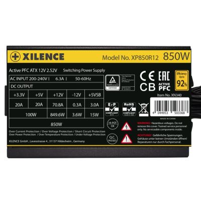 4. Xilence Performance A+ XN340 | XP850R12 Netzteilmodul 850W 20+4 Pin ATX Schwarz