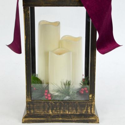 3. LED-Adventslaterne, 60 cm, 3 Kerzen, Schwarz