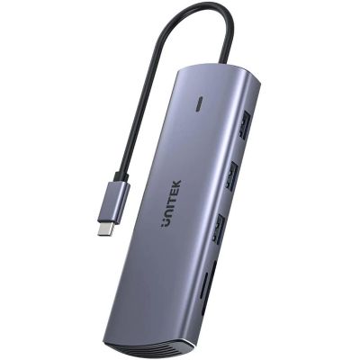 7. UNITEK Hub USB-C 9-in-1, HDMI, VGA, SD, RJ45, 3x USB-A, PD 100W