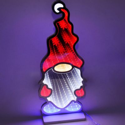 7. Spiegeldekoration mit LED-Diode, Unendlichkeitsspiegeleffekt, Zwerg