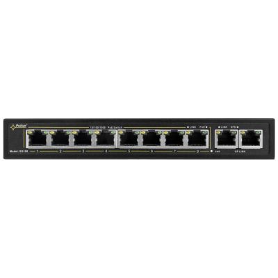 2. PULSAR SG108 Gigabit-Ethernet (10/100/1000) Netzwerkanschlüsse mit PoE-Unterstützung, Schwarz