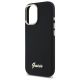 6. Guess Silikonhülle mit Metalllogo und Rahmen für iPhone 16 Plus – Schwarz