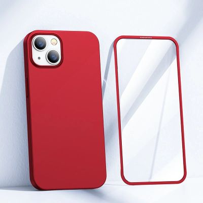 2. Joyroom 360 Full Case Cover für iPhone 13 Back & Front Cover + Tempered Glass rot (JR-BP927 rot)