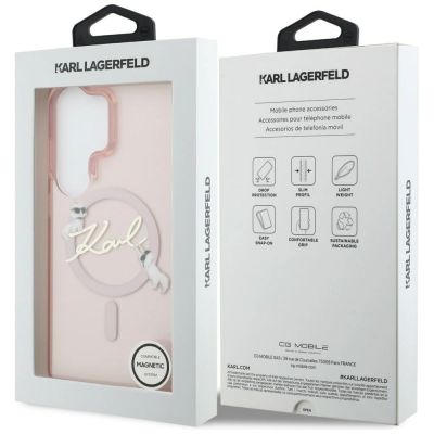 8. Karl Lagerfeld IML KC Script MagSafe Hülle für Samsung Galaxy S26 Ultra – Pink