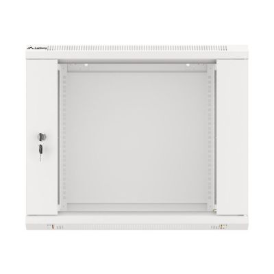 6. Lanberg WF01-6409-10S einteiliger Schrank (9 HE; 500 mm / 600 mm / 450 mm; Wandmontage; Glas; 19 Zoll; grau)