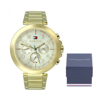 Tommy Hilfiger Damenuhr, wasserdicht, Gold - 1781450