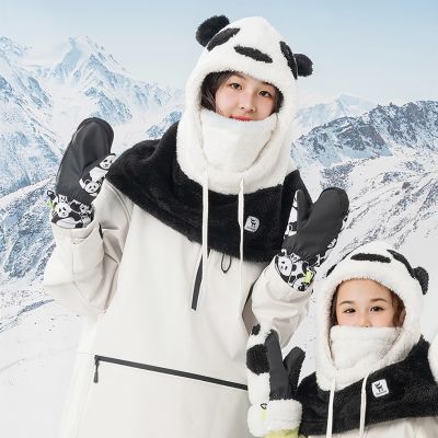 11. Qunature Panda Heat Transfer Kinder-Skihandschuhe, Größe S – Schwarz/Weiß