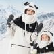 11. Qunature Panda Heat Transfer Kinder-Skihandschuhe, Größe S – Schwarz/Weiß