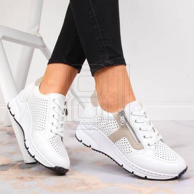 2. Rieker W N6304-80 weiße Lederkeilschuhe